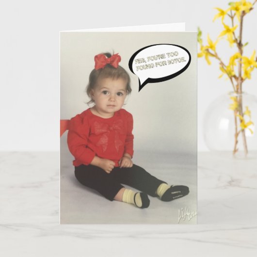 Grappige Kaart voor haar (Gele Bloem)