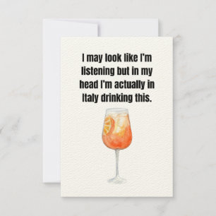 Grappige kaart voor Italia/ Vakantie/ Cocktail lie