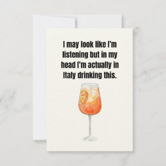 Grappige kaart voor Italia/ Vakantie/ Cocktail lie