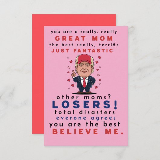 Grappige kaart voor moeder van dochter, zoon, Kind (Voorkant / Achterkant)