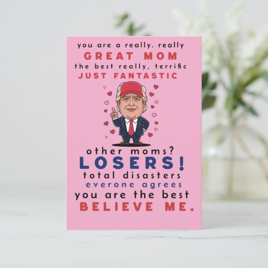 Grappige kaart voor moeder van dochter, zoon, Kind (Staand voorkant)