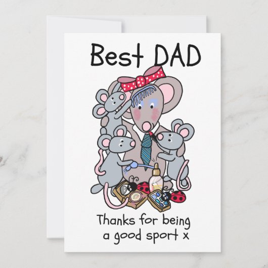 Grappige kaart voor papa van kinderen. (Voorkant)