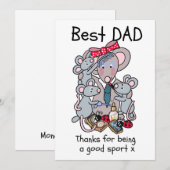 Grappige kaart voor papa van kinderen. (Voorkant / Achterkant)