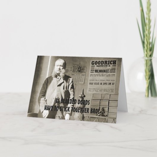 GRAPPIGE  KAART VOOR UNIEKE BEBAARDE MANNEN BAARD (Voorkant)