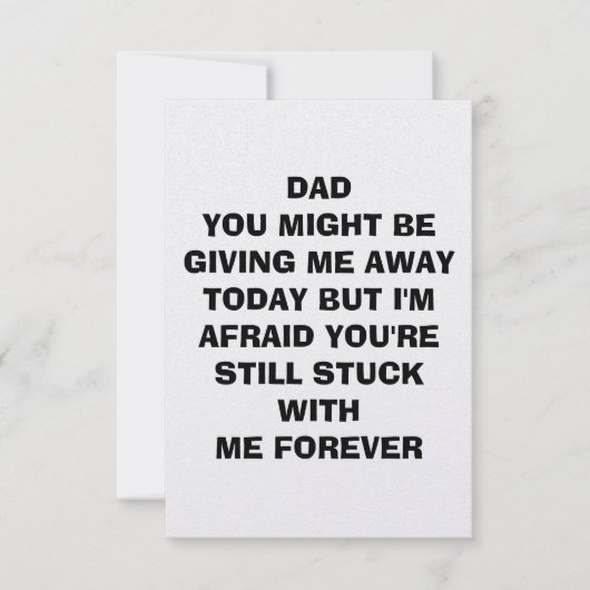 Grappige kaart voor vader op trouwdag (Voorkant)