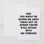 Grappige kaart voor vader op trouwdag (Voorkant / Achterkant)