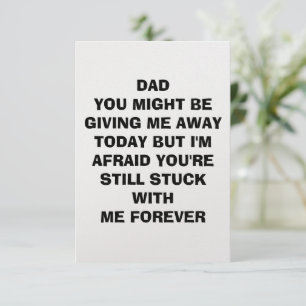 Grappige kaart voor vader op trouwdag
