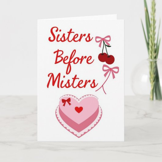 Grappige kaart 'Zusters voor vriendjes' (Voorkant)