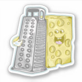 Grappige kaas en kaas rasp sticker (Voorkant)