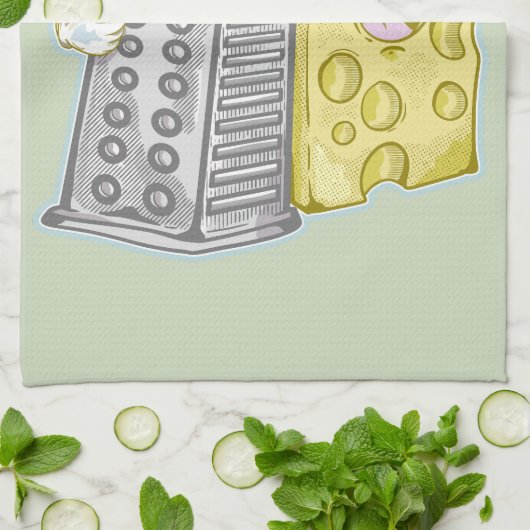 Grappige kaas en kaas rasp theedoek (Gevouwen)