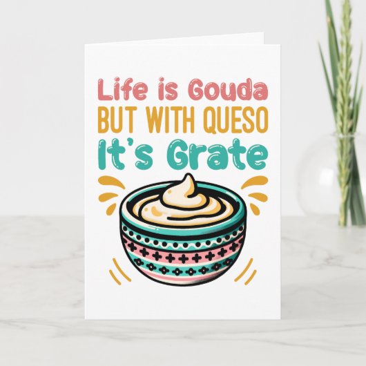 Grappige Kaas Gouda Queso Eten Grappenmakerij  Kaart (Voorkant)
