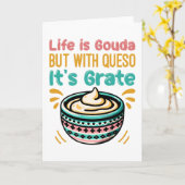 Grappige Kaas Gouda Queso Eten Grappenmakerij  Kaart (Gele Bloem)
