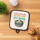 Grappige Kaas Gouda Queso Eten Grappenmakerij Pannenlap (Top down)