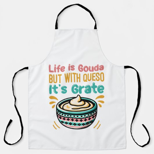 Grappige Kaas Gouda Queso Eten Grappenmakerij Schort (Voorkant)
