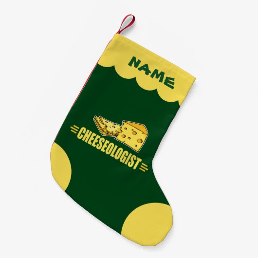 Grappige Kaas Kaasoloog Kaaskop Kleine Kerstsok (Voorkant (Hangend))
