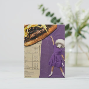 Grappige Kaasburger Paddenstoel Dame Collage Briefkaart