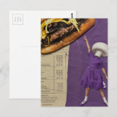 Grappige Kaasburger Paddenstoel Dame Collage Briefkaart (Voorkant / Achterkant)