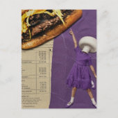 Grappige Kaasburger Paddenstoel Dame Collage Briefkaart (Voorkant)