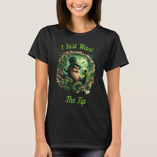 Grappige kabouter die van een pint geniet t-shirt (Voorkant)