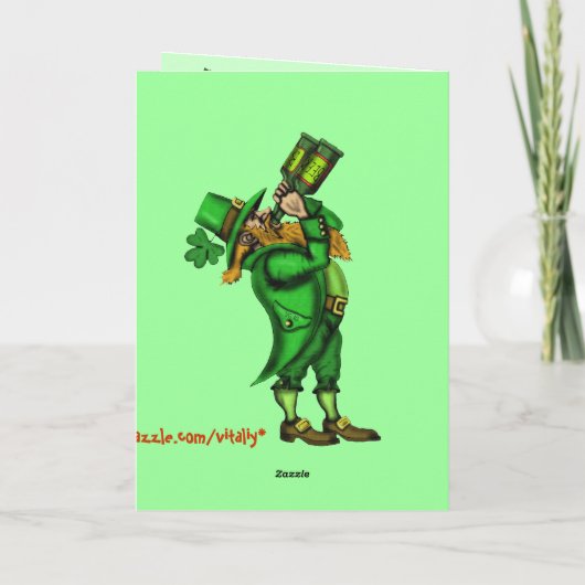 Grappige kabouter gelukkige St. Patrick dagkaart Kaart (Achterkant)