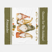 Grappige Kabouter Geschenk Dekbed met Naam Fleece Deken (Voorkant (Horizontaal))