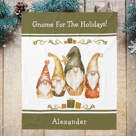 Grappige Kabouter Geschenk Dekbed met Naam Fleece Deken