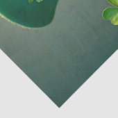 Grappige kabouter met shamrocks en gouden munten tissuepapier (Detail)