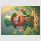 Grappige kabouter met shamrocks en gouden munten tissuepapier (Voorkant)