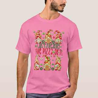 Grappige Kabouter Pizza Verjaardagsfeestje Ontwerp T-shirt