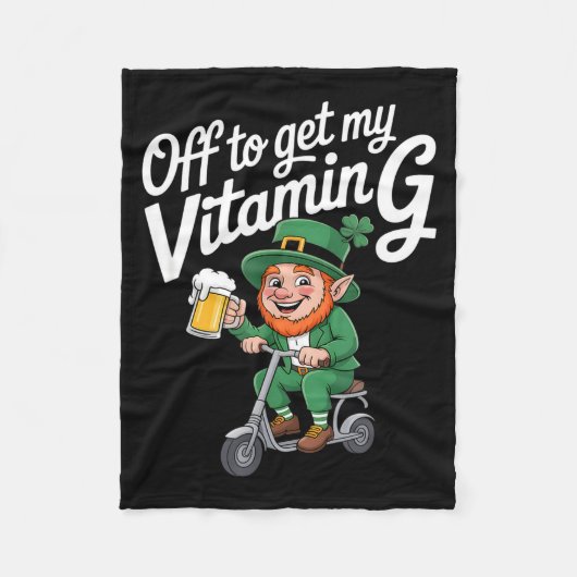 Grappige kabouter vitamine g scooter zeggend Grapp Fleece Deken (Voorkant)