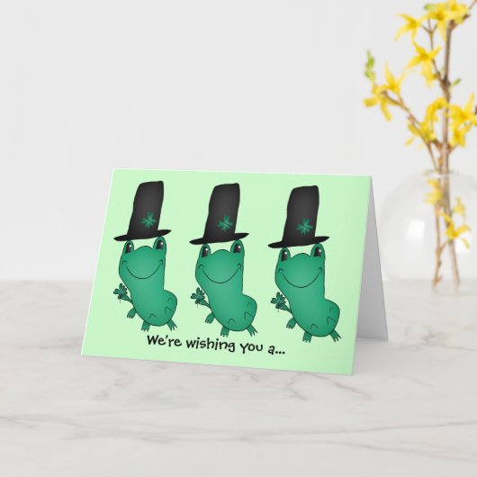 Grappige kabouterkikkers kaart (Gele Bloem)