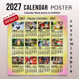 Grappige Kabouters 2027 Aanpasbare Fotokalender Poster