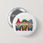 Grappige kabouters die een Matcha-drank vasthouden Ronde Button 5,7 Cm (Voorkant /achterkant)