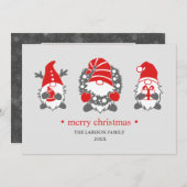 Grappige kabouters | Grijs Kerst Feestdagen Foto Feestdagenkaart (Voorkant / Achterkant)