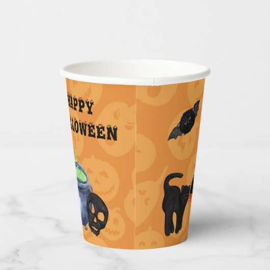 Grappige kabouters Jack o' Lantern Halloween Papieren Bekers (Rechts)