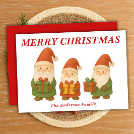 Grappige kabouters met kerstcadeaus feestdagenkaart