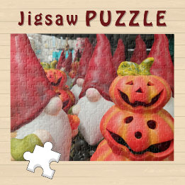 Grappige kabouters met pompoenen herfst fotografie legpuzzel