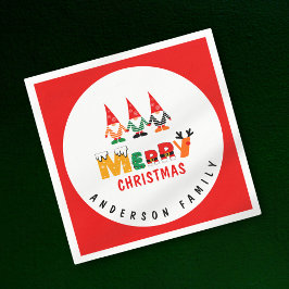 Grappige kabouters speelse lettertypen kleurrijke servet