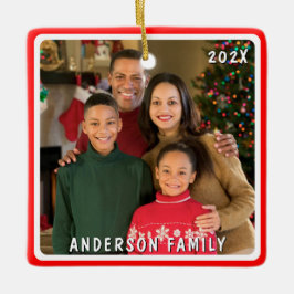 Grappige kabouters Vrolijke Kerstfoto Keramisch Ornament