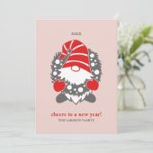 Grappige Kabouters | Witte Kerstmis Nieuwjaar 2 Fo Feestdagenkaart (Staand voorkant)