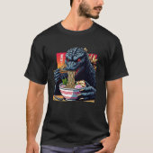 Grappige Kaiju Eten Ramen Japanse Monster Lover Bi T-shirt (Voorkant)