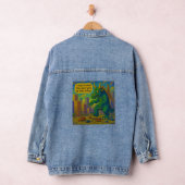Grappige Kaiju monster kunst stappen op dingen Fan Denim Jacket (Hangar)