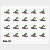 Grappige kajakken Zee schildpad Ronde Sticker (Vel)