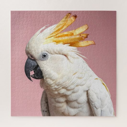 Grappige kaketoe met frites crest legpuzzel (Verticaal)