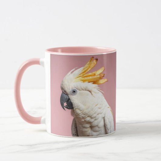 Grappige kaketoe met frites crest mok (Links)