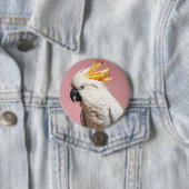 Grappige kaketoe met frites crest ronde button 7,6 cm (In situ)