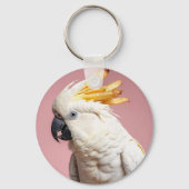 Grappige kaketoe met frites crest sleutelhanger (Achterkant)
