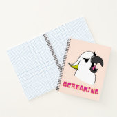 Grappige kaketoe schreeuwt met roze tekst notitieboek (Binnen)