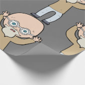 Grappige Kale Excentrieke Oude Man met Baard Cadeaupapier (Hoek)
