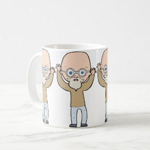 Grappige Kale Excentrieke Oude Man met Baard Koffiemok